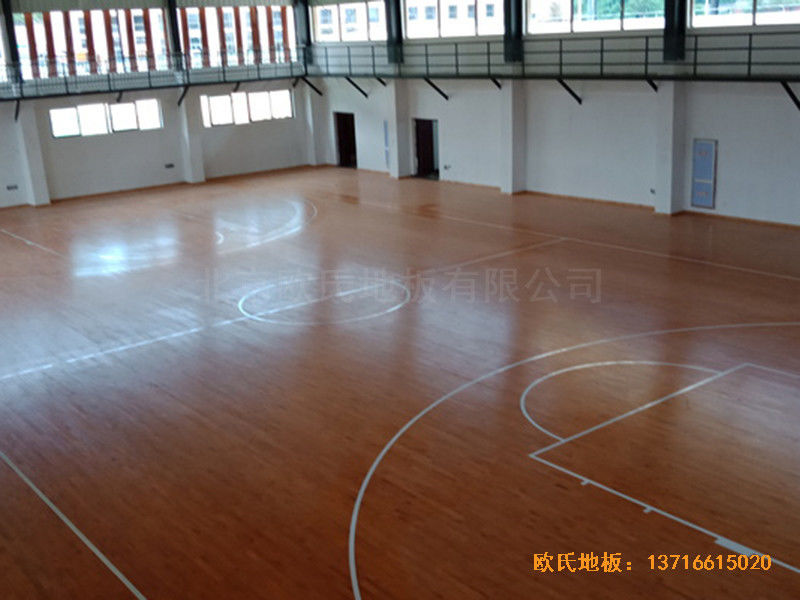 江西新余渝水七小籃球館運(yùn)動地板施工案例5