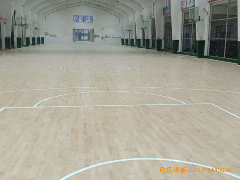河北滄州體育學?；@球館體育地板施工案例5