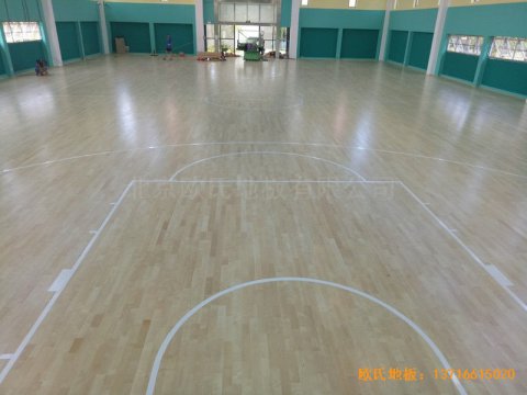 寧波至城學(xué)?；@球館體育木地板安裝案